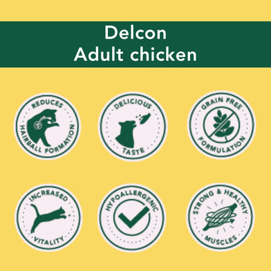 Proefpakket Delcon Adult Chicken (€12,95 bij checkout) - CODE: TestCatAdultChickenOneTime