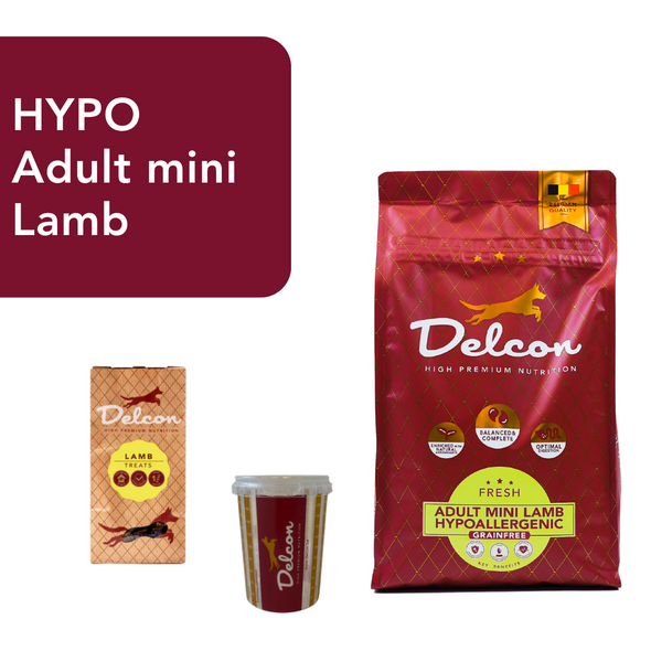 Proefpakket Delcon Adult Mini Lamb Hypoallergenic (€19,95 bij checkout) - CODE: TestAdultMiniLambHypoOneTime