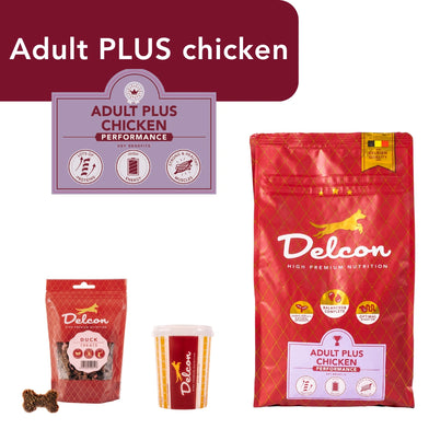 Proefpakket Delcon Adult Plus Chicken (€12,95 bij checkout) - CODE: TestAdultPlusChickenOneTime