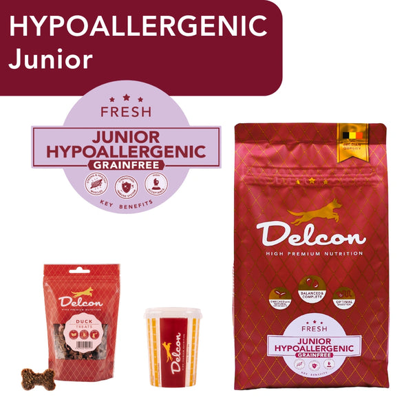 Proefpakket Delcon Junior Hypoallergénique (19,95 € à la caisse) - CODE: TestJuniorHypoOneTime