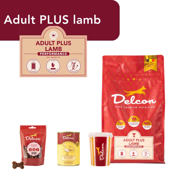 Proefpakket Delcon Adult Plus Lamb (€12,95 bij checkout) - CODE: TestAdultPlusLambOneTime
