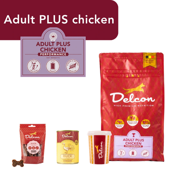 Proefpakket Delcon Adult Plus Chicken (€12,95 bij checkout) - CODE: TestAdultPlusChickenOneTime