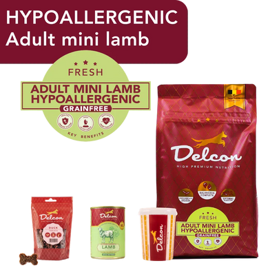 Proefpakket Delcon Adult Mini Lamb Hypoallergenic (€19,95 bij checkout) - CODE: TestAdultMiniLambHypoOneTime